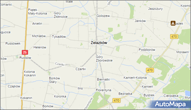 mapa Góry Zborowskie, Góry Zborowskie na mapie Targeo