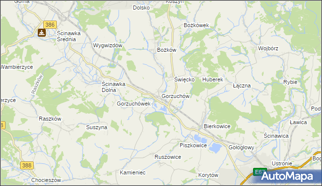 mapa Gorzuchów, Gorzuchów na mapie Targeo