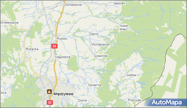 mapa Goworów, Goworów na mapie Targeo