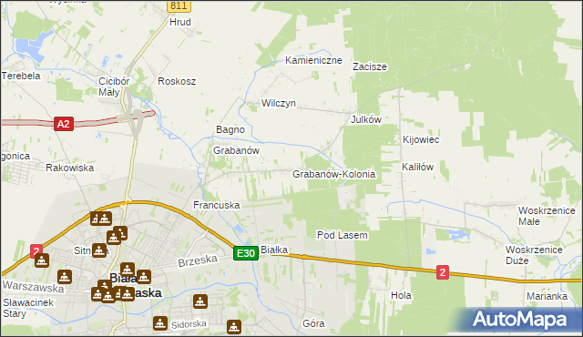 mapa Grabanów-Kolonia, Grabanów-Kolonia na mapie Targeo