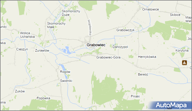 mapa Grabowiec-Góra, Grabowiec-Góra na mapie Targeo