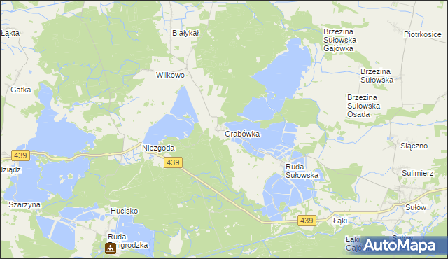 mapa Grabówka gmina Milicz, Grabówka gmina Milicz na mapie Targeo