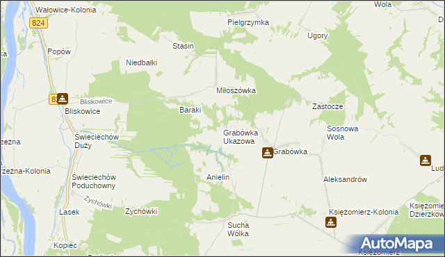 mapa Grabówka Ukazowa, Grabówka Ukazowa na mapie Targeo