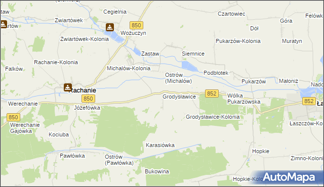 mapa Grodysławice, Grodysławice na mapie Targeo