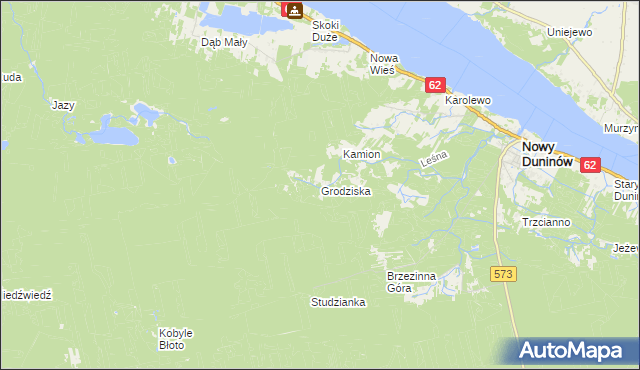 mapa Grodziska gmina Nowy Duninów, Grodziska gmina Nowy Duninów na mapie Targeo