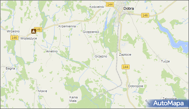 mapa Grzęzno, Grzęzno na mapie Targeo