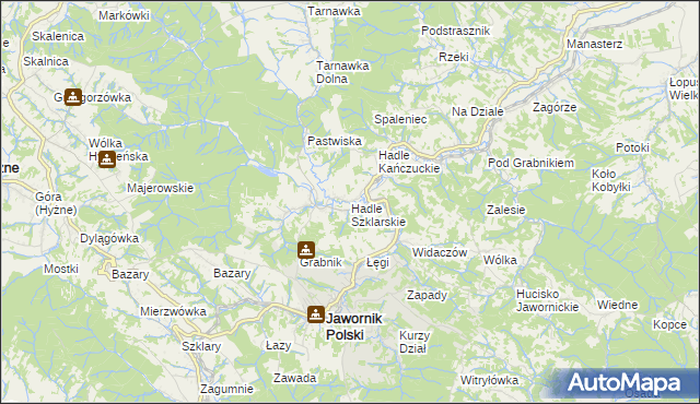 mapa Hadle Szklarskie, Hadle Szklarskie na mapie Targeo