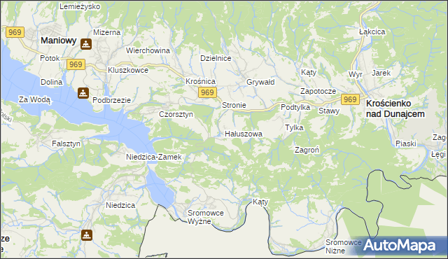 mapa Hałuszowa, Hałuszowa na mapie Targeo