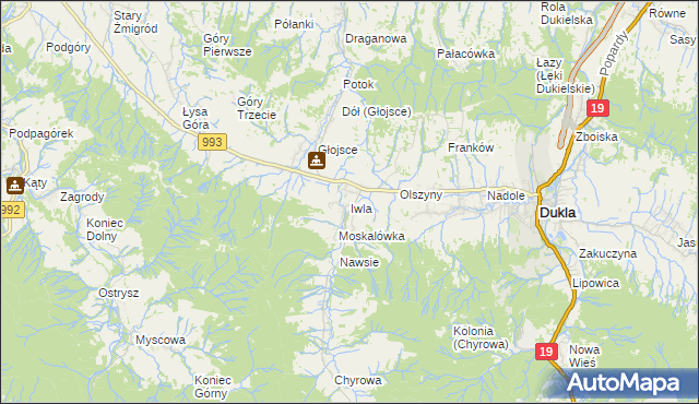 mapa Iwla, Iwla na mapie Targeo