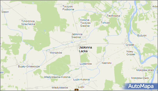 mapa Jabłonna Lacka, Jabłonna Lacka na mapie Targeo