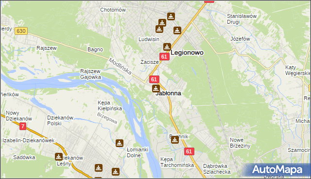 mapa Jabłonna powiat legionowski, Jabłonna powiat legionowski na mapie Targeo