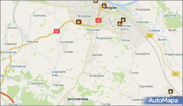 mapa Jaczów, Jaczów na mapie Targeo