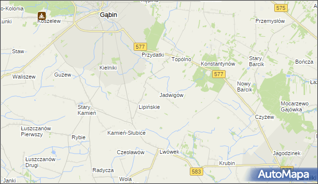 mapa Jadwigów gmina Gąbin, Jadwigów gmina Gąbin na mapie Targeo