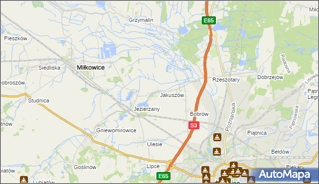 mapa Jakuszów, Jakuszów na mapie Targeo