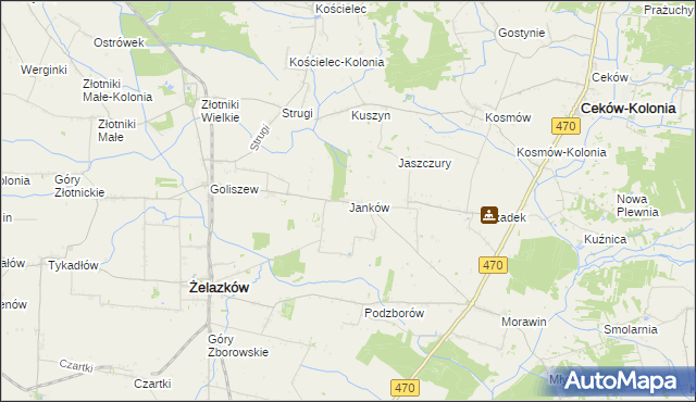 mapa Janków gmina Żelazków, Janków gmina Żelazków na mapie Targeo