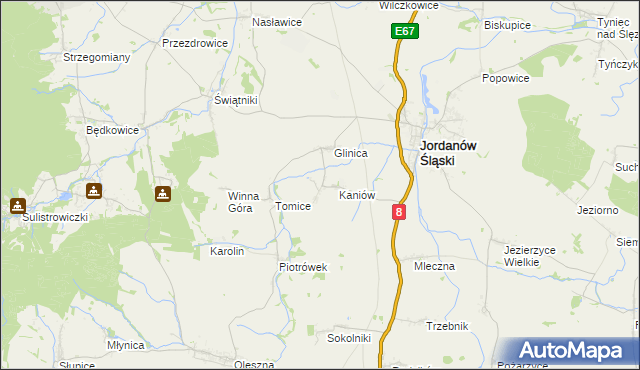 mapa Janówek gmina Jordanów Śląski, Janówek gmina Jordanów Śląski na mapie Targeo