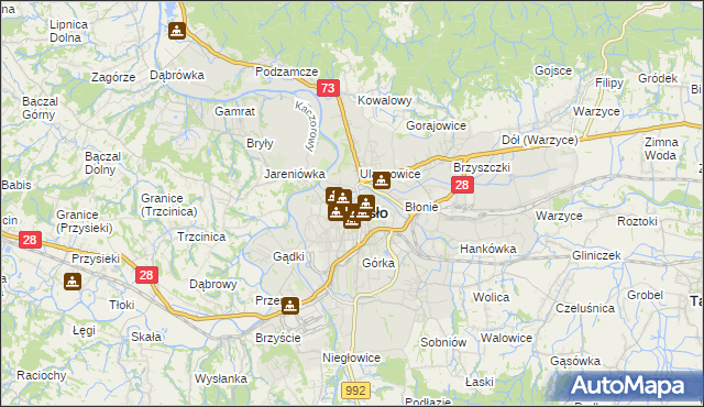 mapa Jasła, Jasło na mapie Targeo