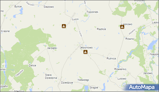 mapa Jesionowo gmina Przelewice, Jesionowo gmina Przelewice na mapie Targeo