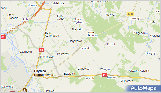 mapa Jeziorko gmina Piątnica, Jeziorko gmina Piątnica na mapie Targeo