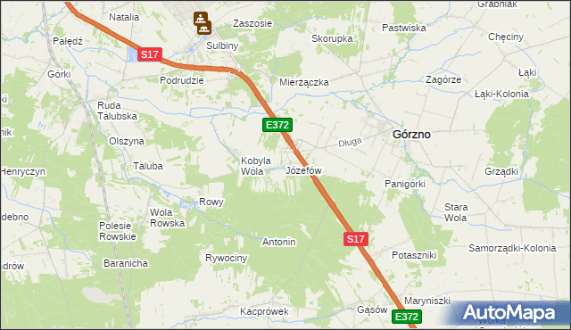 mapa Józefów gmina Górzno, Józefów gmina Górzno na mapie Targeo