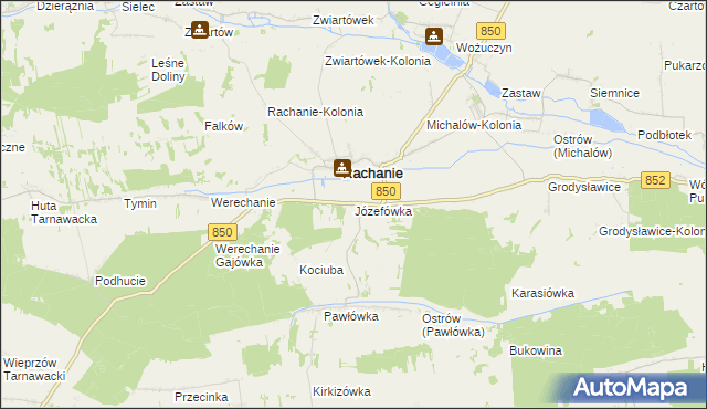 mapa Józefówka gmina Rachanie, Józefówka gmina Rachanie na mapie Targeo