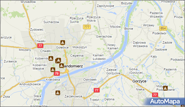 mapa Kamień Łukawski, Kamień Łukawski na mapie Targeo