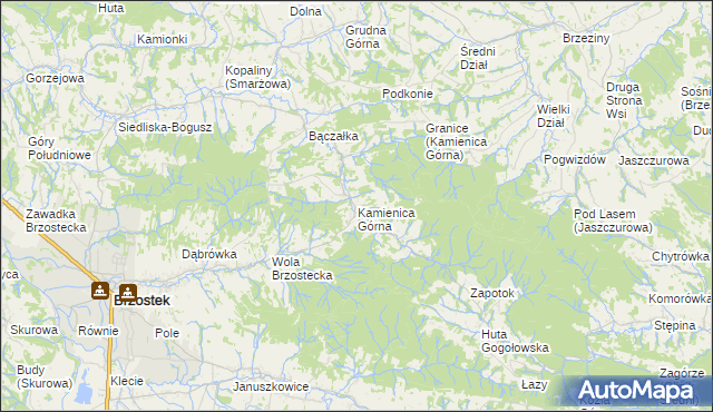 mapa Kamienica Górna, Kamienica Górna na mapie Targeo