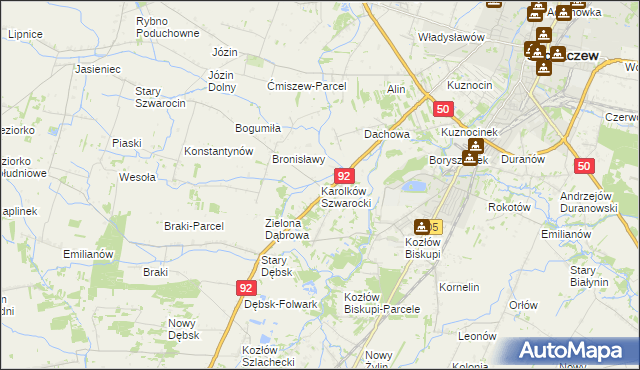 mapa Karolków Szwarocki, Karolków Szwarocki na mapie Targeo