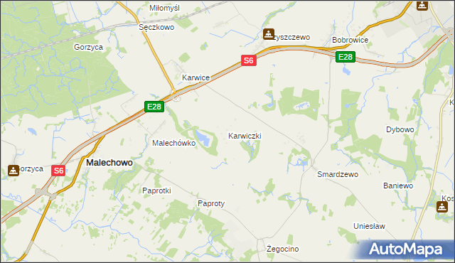 mapa Karwiczki, Karwiczki na mapie Targeo