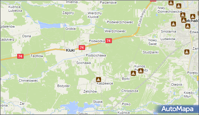 mapa Kaszewice-Kolonia, Kaszewice-Kolonia na mapie Targeo