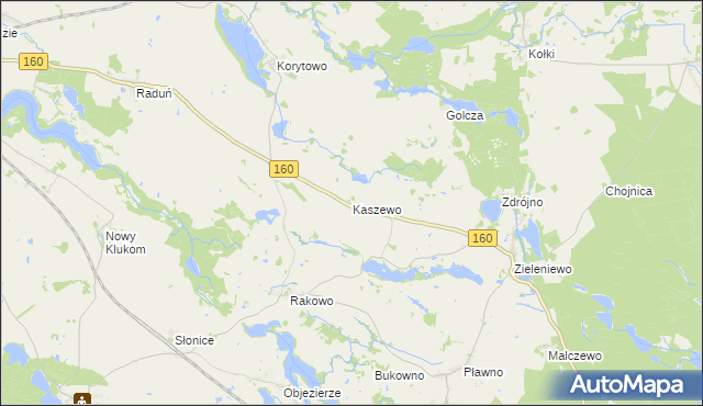 mapa Kaszewo, Kaszewo na mapie Targeo