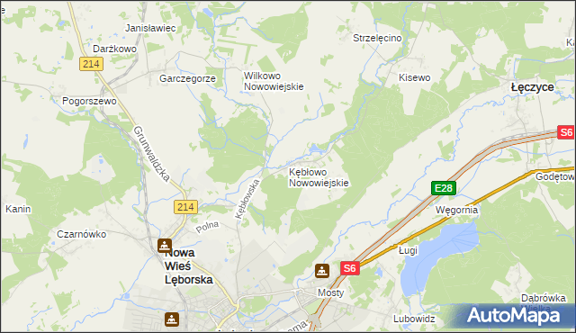 mapa Kębłowo Nowowiejskie, Kębłowo Nowowiejskie na mapie Targeo