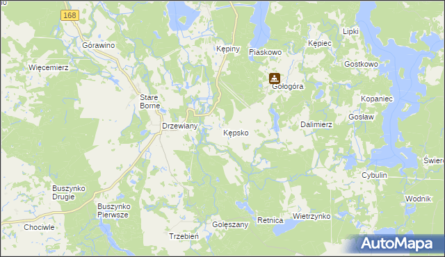 mapa Kępsko gmina Bobolice, Kępsko gmina Bobolice na mapie Targeo