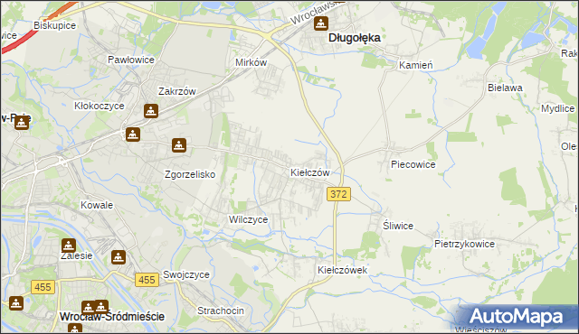 mapa Kiełczów, Kiełczów na mapie Targeo