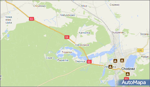 mapa Kierzkowice, Kierzkowice na mapie Targeo