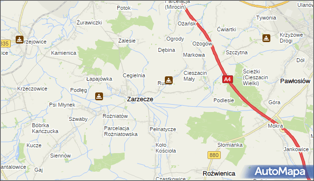 mapa Kisielów gmina Zarzecze, Kisielów gmina Zarzecze na mapie Targeo