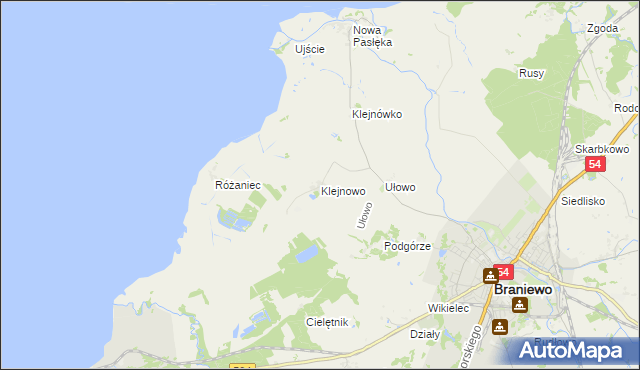 mapa Klejnowo, Klejnowo na mapie Targeo