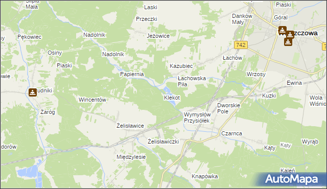 mapa Klekot, Klekot na mapie Targeo