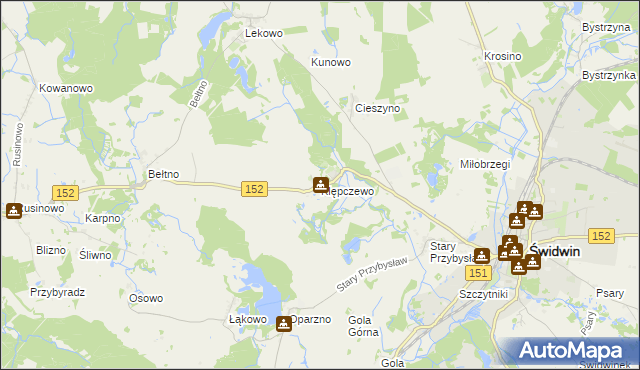 mapa Klępczewo, Klępczewo na mapie Targeo