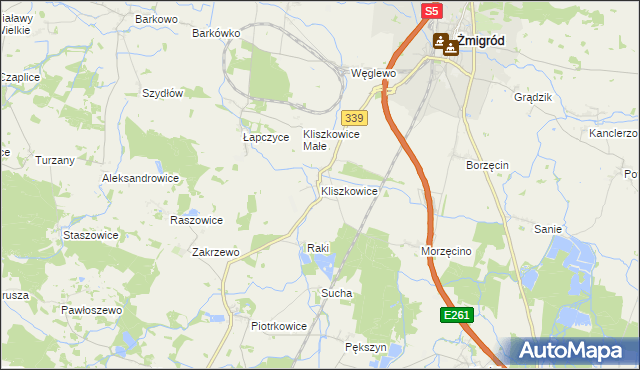 mapa Kliszkowice, Kliszkowice na mapie Targeo