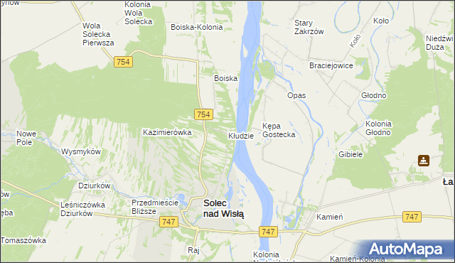 mapa Kłudzie, Kłudzie na mapie Targeo