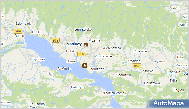 mapa Kluszkowce, Kluszkowce na mapie Targeo