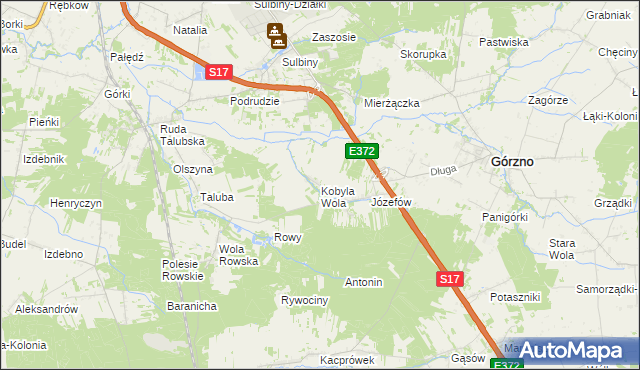 mapa Kobyla Wola, Kobyla Wola na mapie Targeo