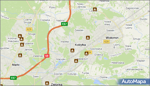 mapa Kobyłka, Kobyłka na mapie Targeo