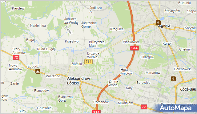 mapa Kolonia Brużyca, Kolonia Brużyca na mapie Targeo