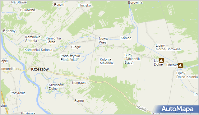 mapa Kolonia Malennik, Kolonia Malennik na mapie Targeo