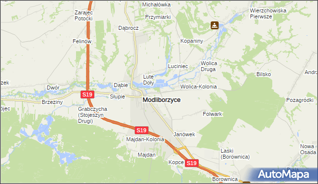 mapa Kolonia Zamek, Kolonia Zamek na mapie Targeo