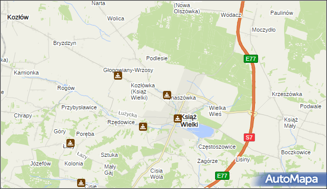 mapa Konaszówka, Konaszówka na mapie Targeo