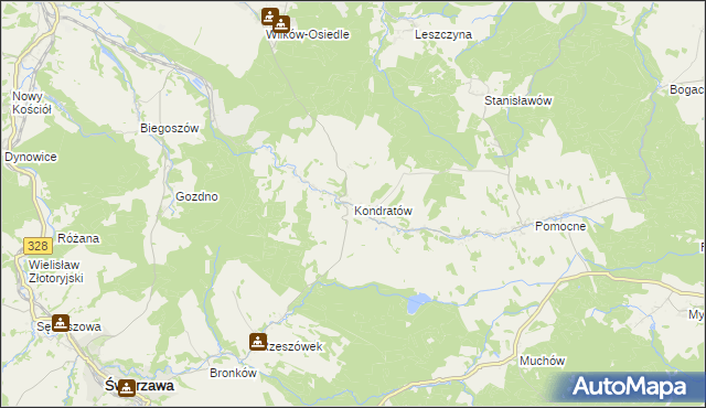 mapa Kondratów, Kondratów na mapie Targeo