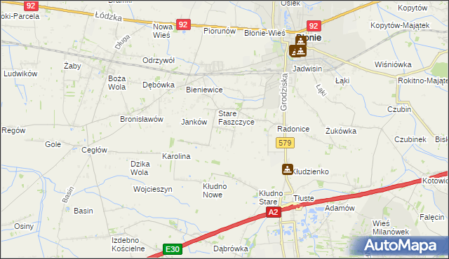 mapa Konstantów gmina Błonie, Konstantów gmina Błonie na mapie Targeo